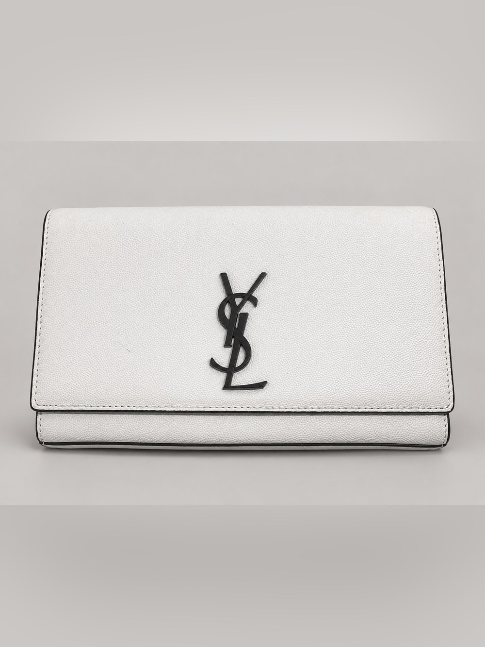 Authentic YSL Saint Laurent Kate Medium White Black Chain Bag
